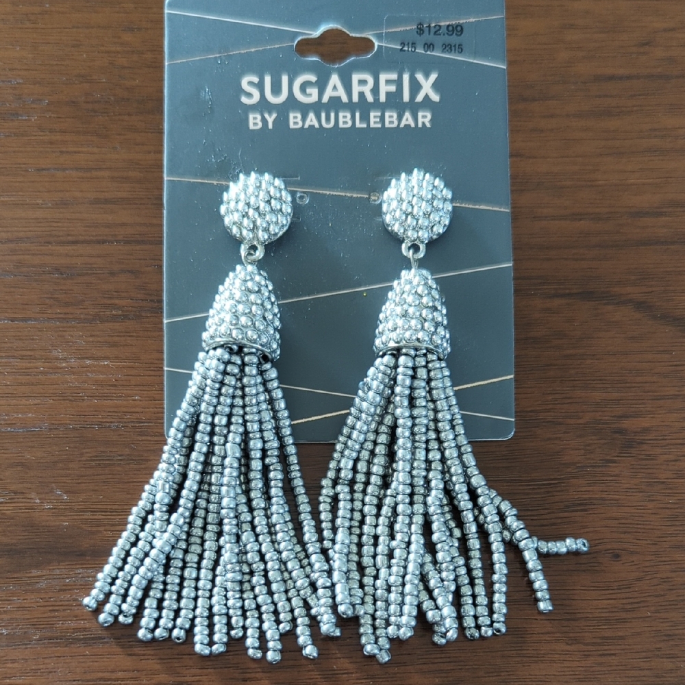 Brand New/Never Worn Silver Tassel Earrings